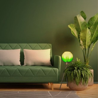 Lampa stojąca czarna NEPTUN Mini z kula zielona venus 