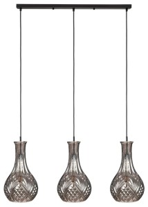 Lampa wisząca listwa potrójna kryształ karafka grafit