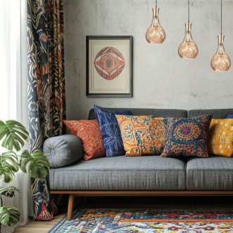 Lampa wisząca listwa potrójna kryształ karafka amber