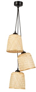 Lampa wisząca czarna TRIO bambus TH1C