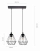 Lampa wiszaca sufitowa podwojna biala listwa E27 marka Ledigo - wymiary