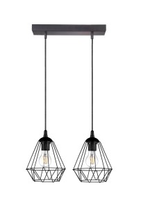 Lampa wisząca loft DIAMENT listwa podwójna czarna
