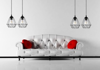 Lampa wisząca loft DIAMENT listwa podwójna czarna