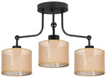 Lampa sufitowa żyrandol 3 abażury juta naturalna