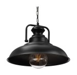 Lampa wisząca Rustykalna z łańcuchem czarna