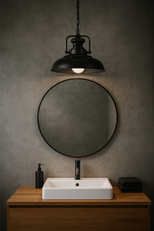 Lampa wisząca Rustykalna z łańcuchem czarna