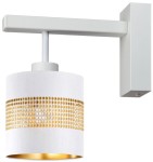 Kinkiet ścienny metalowy biały abażur ażurowy Deluxe