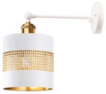 Kinkiet regulowany metalowy Antic Brass biały ażurowy Deluxe