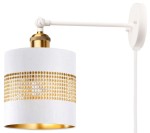 Kinkiet regulowany metalowy Antic Brass biały ażurowy z kablem Deluxe 