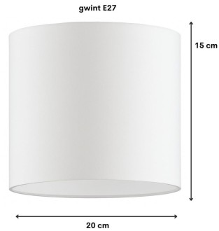 Abażur walec Oro Deluxe biały 20cm ZLA7231