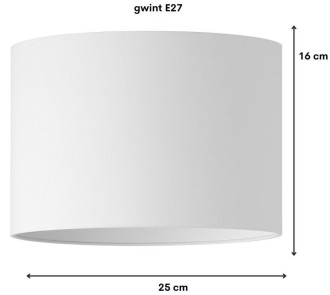 Abażur walec Oro Deluxe biały 25cm ZLA7231