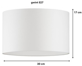 Abażur walec  Oro Deluxe biały 30cm ZLA7231