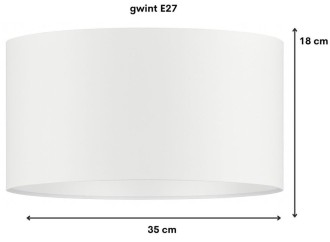 Abażur walec Oro Deluxe biały 35cm ZLA7231