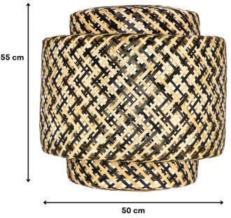 Klosz do lampy BOHO bambusowy dwukolorowy 50cm IKE50BW
