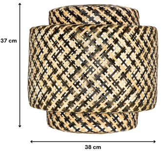 Klosz do lampy BOHO bambusowy dwukolorowy 38cm IKE40BW