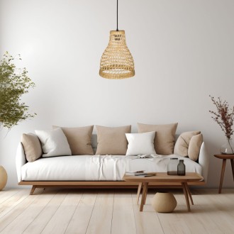 Lampa wisząca BOHO Africa trawa morska PHU18H czarna