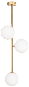 Lampa wisząca złota Milano Orb mleczne kule 