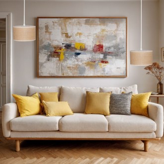 Lampa wisząca z abażurem BOHO juta walec 25cm ZLA7230