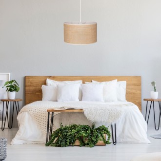 Lampa wisząca z abażurem BOHO juta walec 30cm ZLA7230
