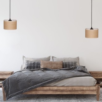 Lampa wisząca z abażurem BOHO juta walec 20cm ZLA7230 