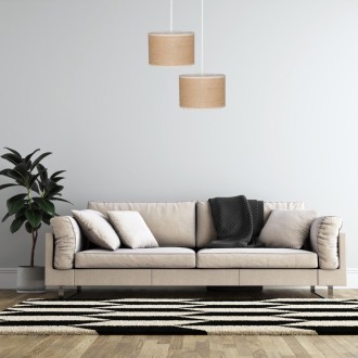 Lampa wisząca z abażurem BOHO juta walec 20cm ZLA7230