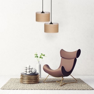 Lampa wisząca z abażurem BOHO juta walec 25cm ZLA7230 