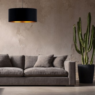 Lampa wisząca z abażurem ażurowa ORO Deluxe czarna 40cm ZLA7229