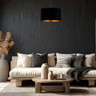 Lampa wisząca z abażurem ażurowa ORO Deluxe czarna 35cm ZLA7229