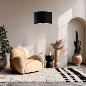 Lampa wisząca z abażurem ażurowa ORO Deluxe czarna 30cm ZLA7229