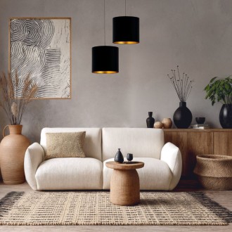 Lampa wisząca z abażurem ażurowa ORO Deluxe czarna 20cm ZLA7229