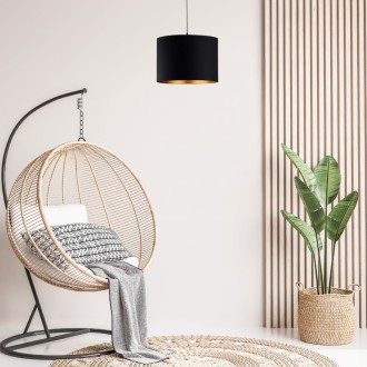 Lampa wisząca z abażurem ażurowa ORO Deluxe czarna 25cm ZLA7229