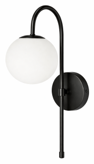 Kinkiet black Milano Grace mleczna kula