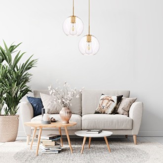 Lampa wisząca szklana przezroczysta MADRID kula