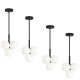 Lampa wisząca czarna Milano Bubbles mleczne kule regulacja.jpg