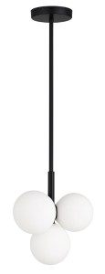 Lampa wisząca czarna Milano Bubbles mleczne kule  