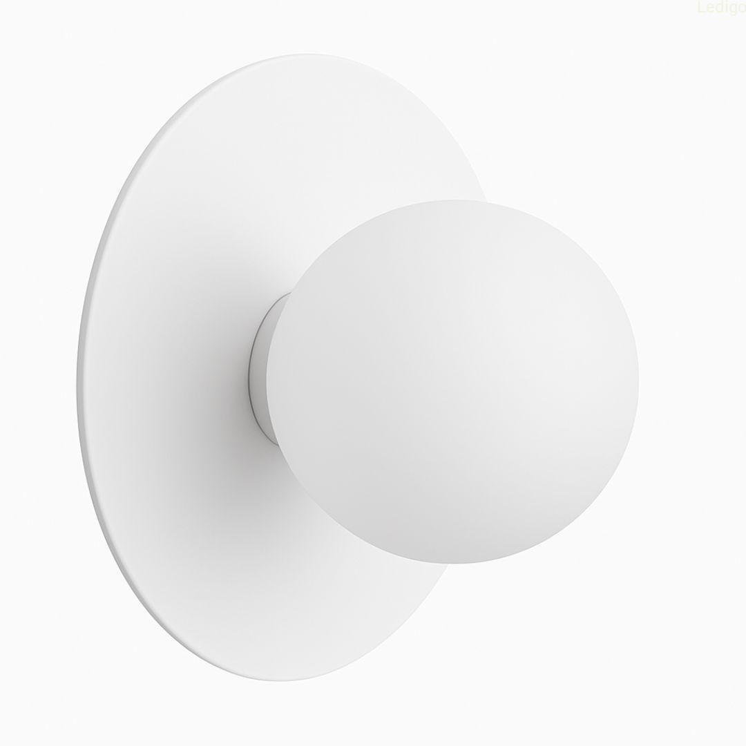 Kinkiet Milano Aura white pojedyńcza mleczna kula.jpg