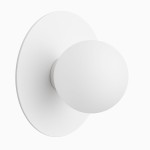 Kinkiet Milano Aura white pojedyńcza mleczna kula