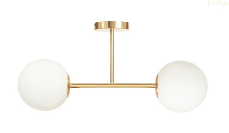 Lampa sufitowa Milano gold mat podwójna mleczne kule.jpg