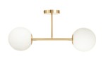 Lampa sufitowa Milano gold mat podwójna mleczne kule  EP1C28