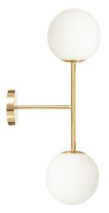Kinkiet Milano gold podwójny mleczne kule  EP1C28