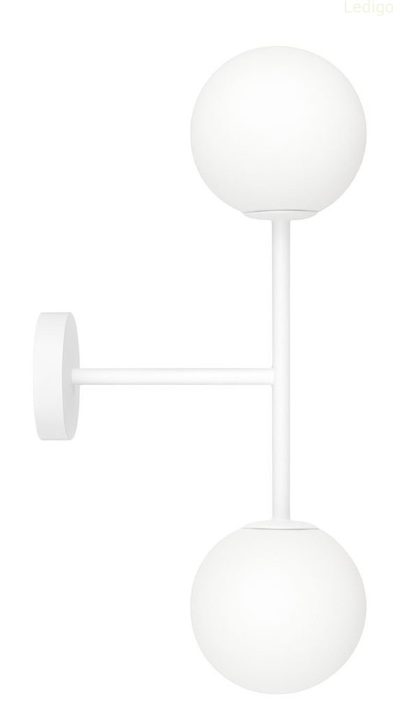 Kinkiet Milano white podwójny mleczne kule.jpg