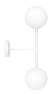 Kinkiet Milano white podwójny mleczne kule  EP1C28