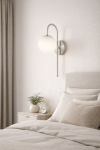 Kinkiet silver Milano Grace mleczna kula
