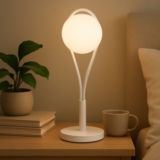 Lampka nocna stołowa elegancka white Milano Rosa 
