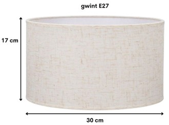 Abażur walec Classic lniany gwint E27 30cm WSC006