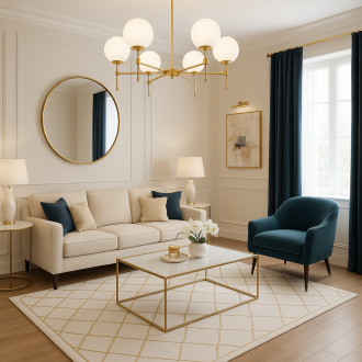 Lampa sufitowa złota Milano 6 kloszy mleczne kule dwuobwodowa