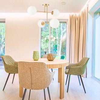 Lampa sufitowa złota Milano Tower 4 mleczne kule dwuobwodowa