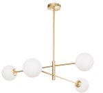 Lampa sufitowa złota Milano 4 mleczne kule dwuobwodowa