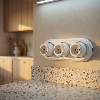 Ramka ceramiczna potrójna biała natynkowa NEW