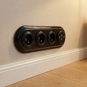 Ramka ceramiczna poczwórna czarna